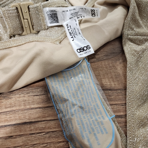 Shimmer two piece swim set thick straps on top high leg cheeky bottoms - Picture 3 of 3